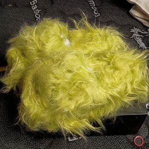 Fuzzy Lime Green Faux Fur Platform Sole Shoe